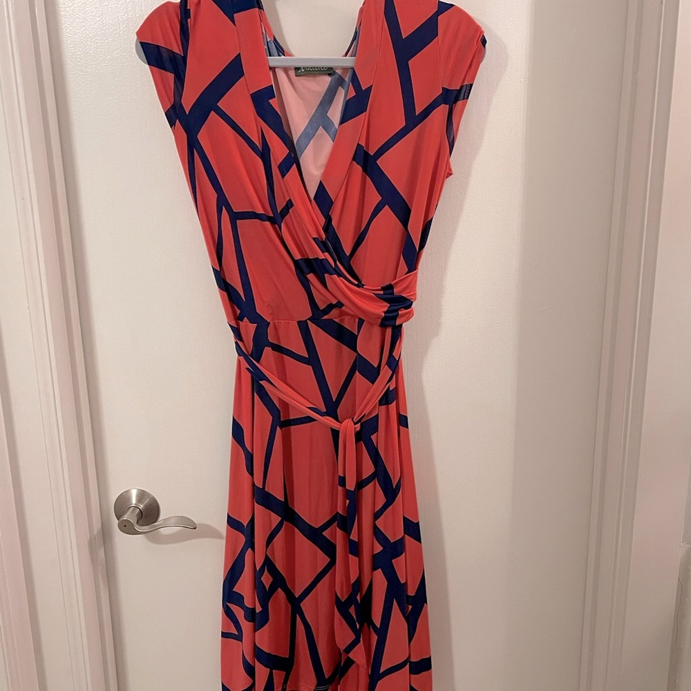 Maude wrap midi dress, L